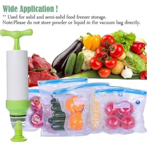 Reusable Food Vacuum Sealed Bag Handheld Sealing Packaging Kitchen Ziplock Packaging Eco Friendly Storage, With pump