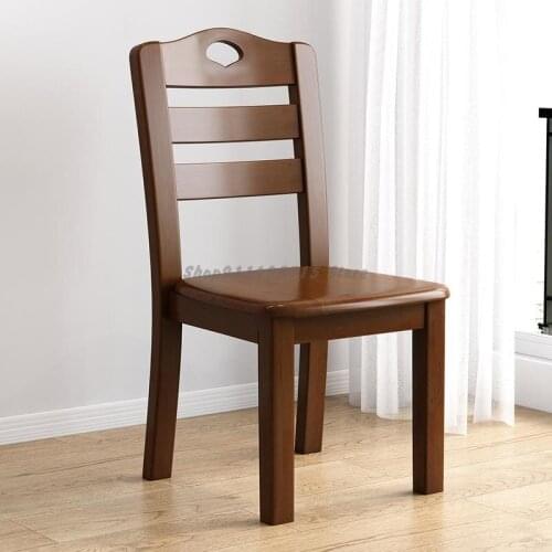 Solid Wood Dining Chair All Solid Wood Household Log Modern Minimalist Backrest Stool Chinese Dining Table And Chair