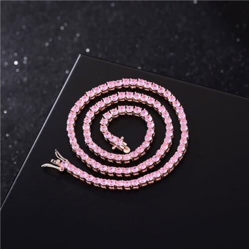 4mm Cubic Zirconia Necklace Miami Cuban Chain Personalized Customized Fashion Lady Dinner Party Accessories Necklace