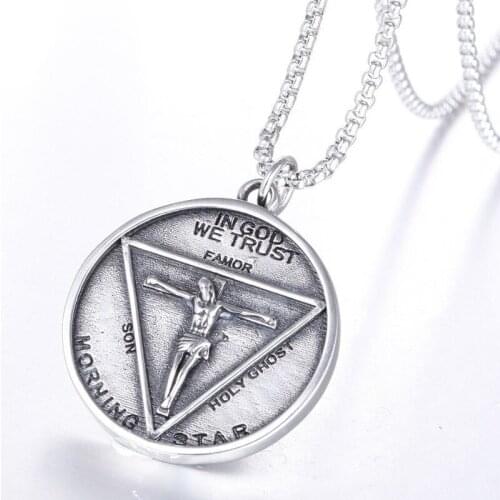 Lucifer Morningstar Satanic Stainless Steel Pendant Necklace Charm Jewerly Men/Women Halloween Cosplay Prop Gifts Accessories
