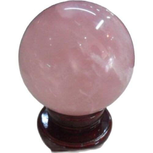 Authentic pure natural pink crystal ball pink crystal powder ball ornaments fidelity send base