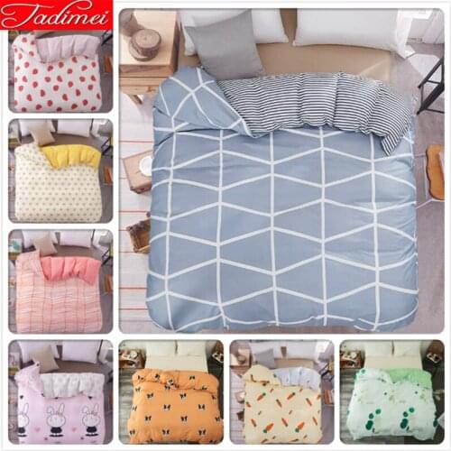 1 pcs piece Duvet Cover Adult Kids Soft Cotton Quilt Comforter Bedding Bag Single Double Queen King Size 180x220 200x230 220x240
