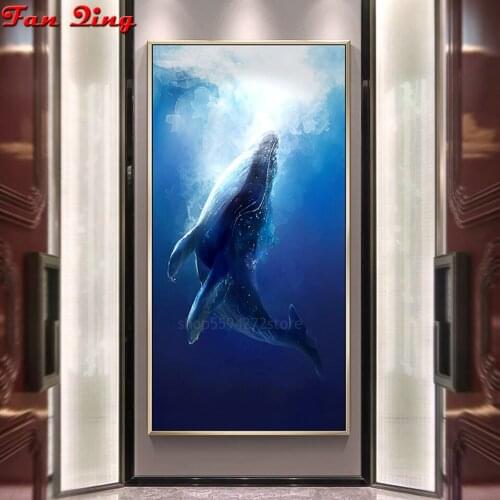 Full Square Round Diamond 5D DIY Diamond Painting dolphin Embroidery Cross Stitch Rhinestone Mosaic Painting Decor