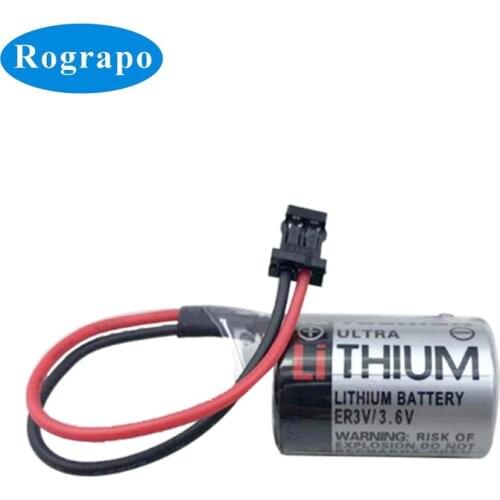 New Lithium Replacement Battery For TOSHIBA ER3V /3.6V PLC JZSP-BA01 ER6V / OMRON CPM2A-BAT01 2 Wire Plug Accumulator
