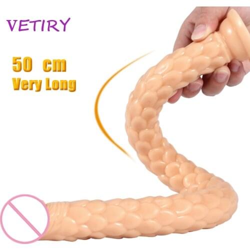 50cm/19.6inch Super Long Dildo Scales Pattern Fake Penis Sex Toys for Women Female Masturbation Vaginal Anal G-spot Stimulate