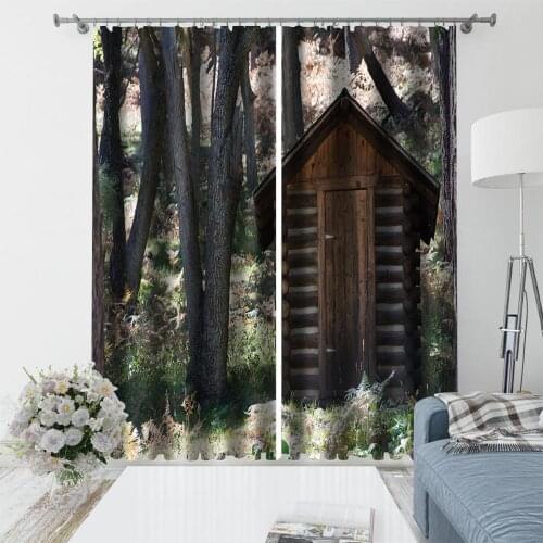 High quality custom forest curtains Bedroom living room windproof thickening blackout 3d curtains