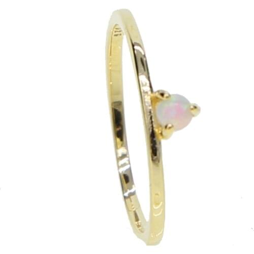 TOP quality Drop Ship White Fire Opal CZ Fashion Jewelry Women Opal Rings gold color Size 5 6