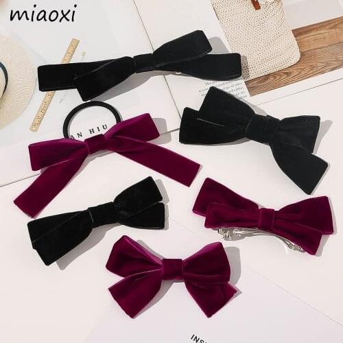 Women Hair Clips Fashion Girl Beauty Solid Barrettes Bow Korean Fannel Side Clips Simple Hairpin For Lady Hair Accessories
