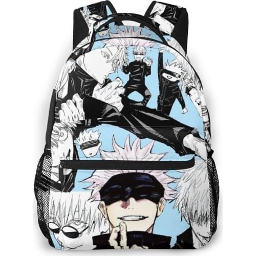 2020 Back To School Satoru Gojo Kawaii Cool Backpack School Boy Girl Jujutsu Kaisen Itadori Megumi Fushiguro Anime Travel Bags