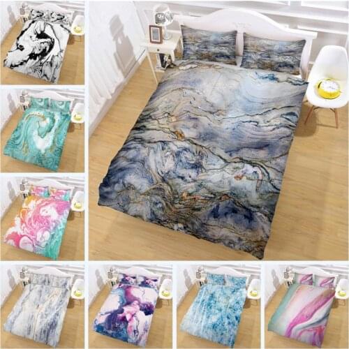 Colorful Marble Bedding Set Pastel Pink Blue Purple Duvet Cover Color Art Liquid Ripple Marble Ripple Bedspread 3 Pcs
