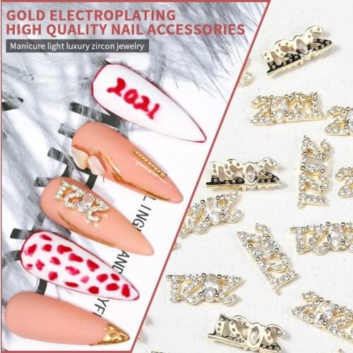 1Pcs 3D Nail Rhinestones Stones 2021 Design Gold DIY Profession Crystals Nail Art Jewelry Decorations Party Dropship TSLM1