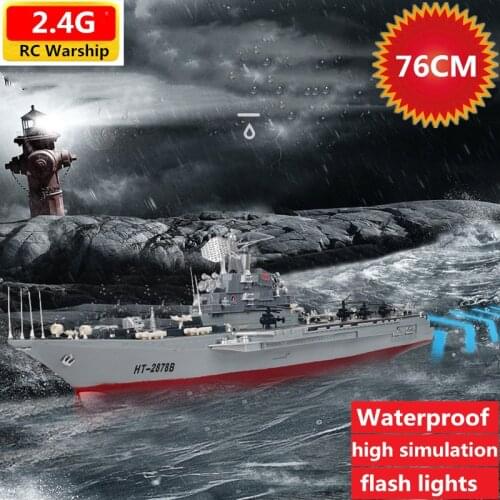 76cm big size RC Boat Warship 2.4G Remote Control Boat Toy Model Outdoors Water Play Toy 150m RC Distance high speed Speedboat