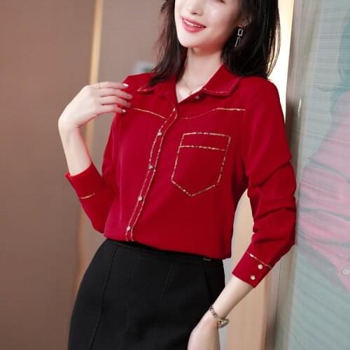 Ariouvan Burgundy Blouses China