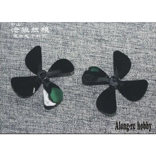 Free shipping 2 PAIR 59mm 4 blades Propeller BOAT 60 cw ccw Propeller RC boats part RC MODEL PART