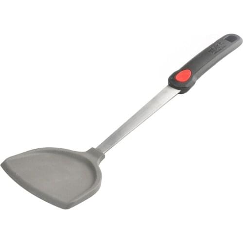 Free Shipping Non-Stick Silica Get Spatula/Turner With Stainless Steel Stick With Non-Slip TPR Handle-Special For Non-Stick Pan