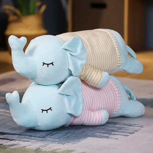 60cm Height Large Plush Elephant Doll Toy Kids Sleeping Back Cushion Cute Stuffed Elephant Baby Accompany Doll Xmas Gift