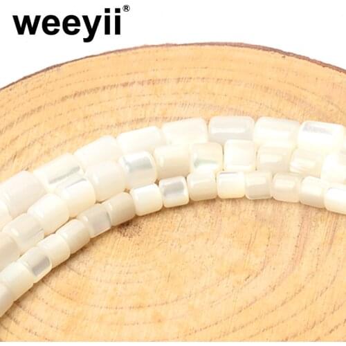 White Cylinder Shape Natural Stone Shell Beads For Jewelry Making DIY Bracelet Earring Necklace Accessories