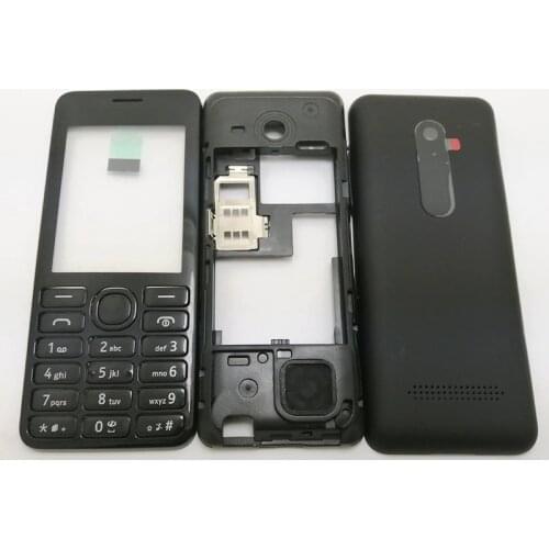 Original Black Full Housing Body Cover Case and Keypad Keyboard for Nokia 206 with Screwdriver Open Tools