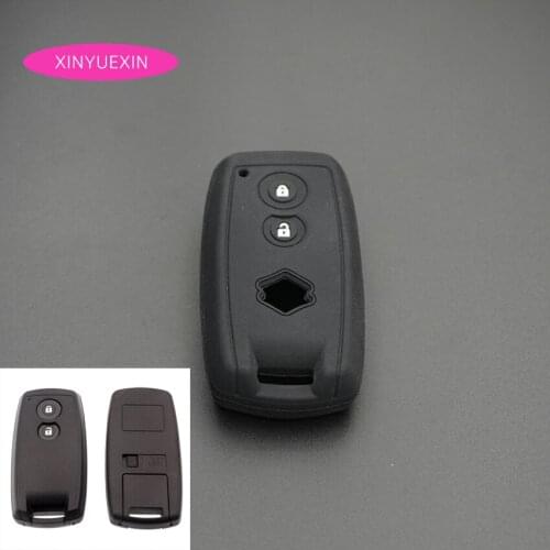 Xinyuexin Silicone Rubber Car Key Cover FOB Case for SUZUKI Swift Sport SX4 SCORSS Grand Vitara 2 Button Smart Key Car Styling