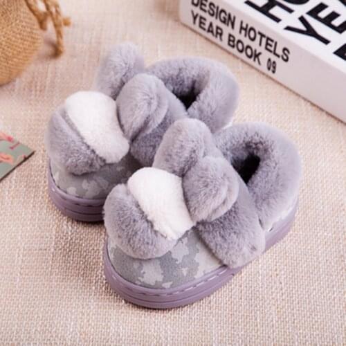 Kids Baby Cotton Slippers Winter Boys Home Slippers Cartoon Plush Girls Indoor Shoes Children Thicken Warming Cotton Shoes Cute
