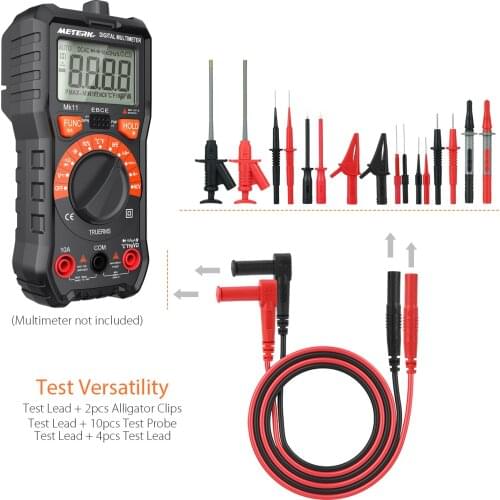 MK30 21pcs Electronic Test Lead Kits Multimeter Lead with Alligator Clips Replaceable Probes Tips Accessories Kit for MultiMeter