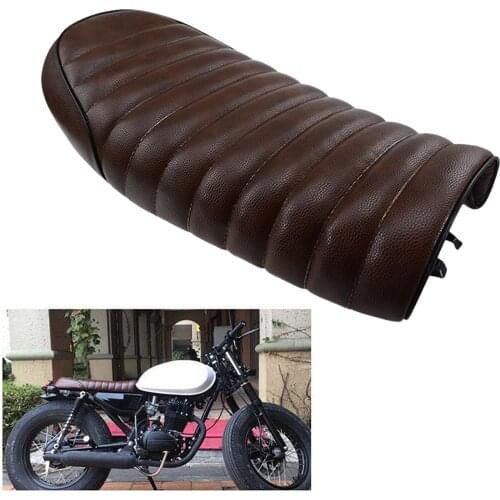 Brown Motorcycle Cafe Racer Seat Retro Flat Seat Replace for Honda CB125S CB200