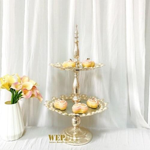Wrought iron cake stand dessert table display stand decoration decoration European style wedding birthday pearl tray