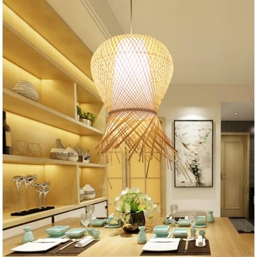 Creative garlic shape hand knitting bamboo art Pendant Lights Modern retro E27 LED lamp for porch&parlor&stairs&corridor LHDD045
