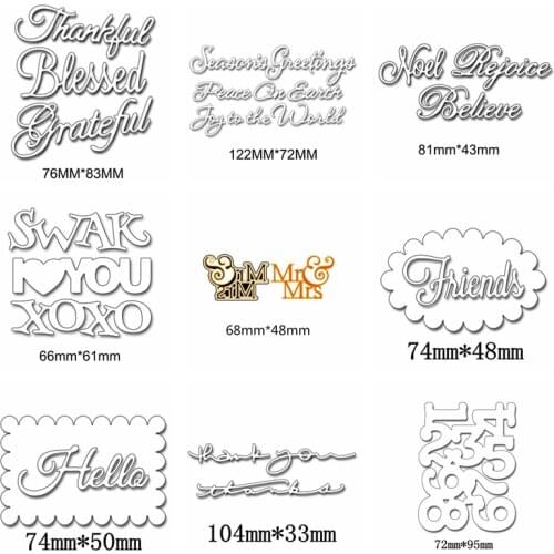 Mixed Number Letters Metal Cutting Dies Stencil For DIY Scrapbooking Embossing Paper Cards Decorative Crafts Template Dies