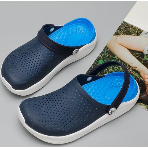 YWYGMZ 2020 Men Sandals Clogs Slides Hole Shoes Rubber Clogs For Men EVA Unisex Garden Shoes Black Clogs Adulto Cholas