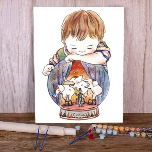 Snow Globe Painting By Numbers Package Oil Paints 50*70 Painting On Canvas Home Decoration Adults Handiwork Drawing