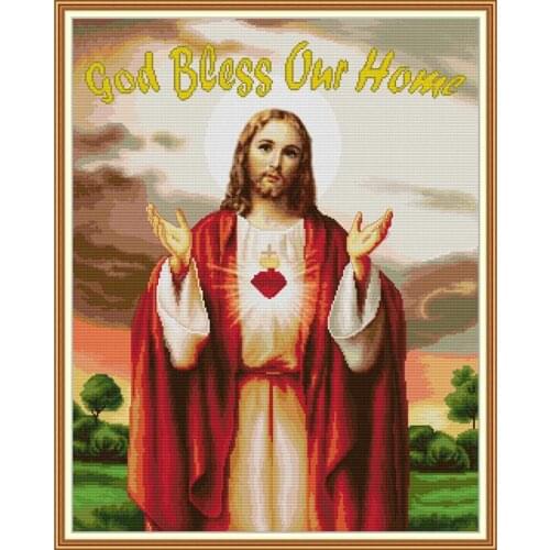 Everlasting Love God Bless My House 2 Ecological Cotton Chinese Cross Stitch Kit Printed 14CT Stampted Wedding Home Decoration