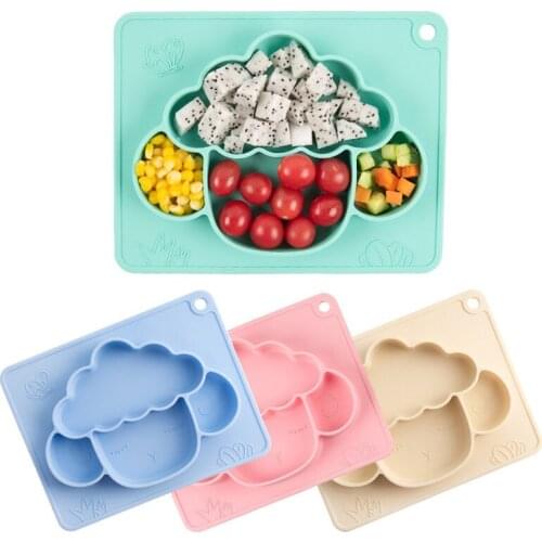 Silicone Baby Plate Set Antislip Saucer Suction Toddler Dishes Childrens Tableware for Baby-Led Weaning 9 Months+ Dinnerware