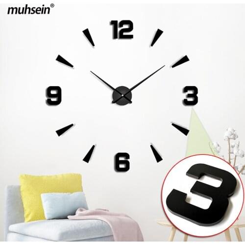 Muhsein New Acrylic Wall Clock DIY Wall Sticker Clock Small Size Silent Quartz Movement Watch For Home Decor Office LivingRoom