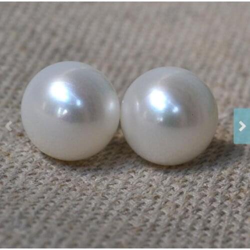 New Arrival Real Pearl Earring Huge 12-12.5mm Freshwater Pearl Stud Earrings Wedding Bridesmaid Gift Jewelry Nice Women Gift