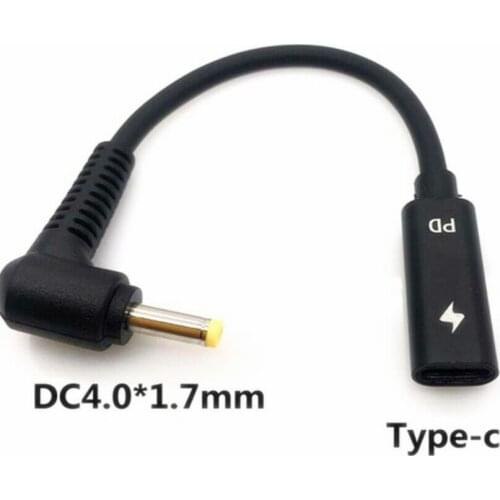 PD fast charging USB-C female to 4.0*1.7mm for HP Compaq Mini 100e, 102, 110, 200, 210, 210t, 1000, 1100, 1101, 1103, 1104, 1