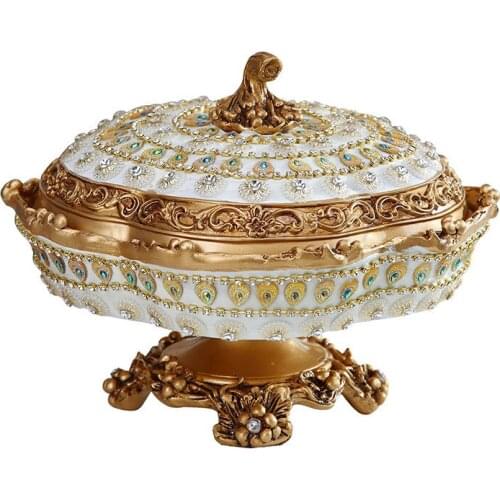 European style Dried fruit tray table luxury fruit dish Ornaments fashion creativity Serving Christmas Resin Plates dishes