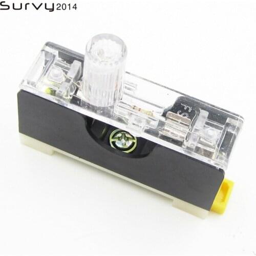 1PCS FS101 10A 6*30mm Fuse Socket Applied With Indicator Light DIN RAIL Mounted diy electronics