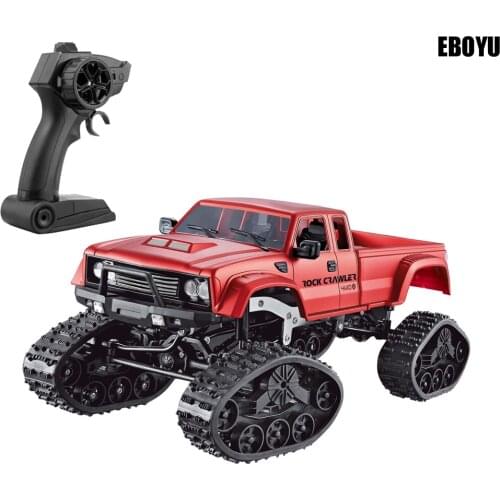 EBOYU FY002B Snow Tires Truck 2.4Ghz 1/16 4WD Off-road RC Truck with Front LED Light Military Truck RTR