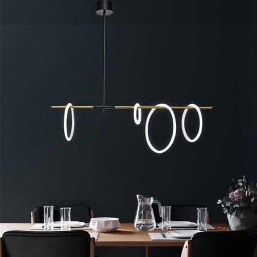 Modern LED chandelier lighting living room chandelier bedroom dining room decoration ring magnetic suction Nordic hanging lamp