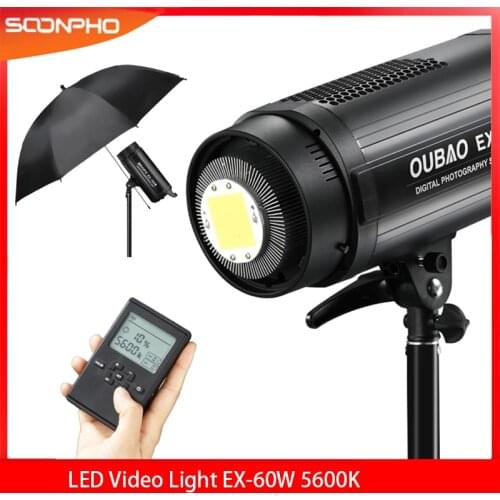 Triopo LED Video Light EX-60W 5600K White Version Video Light Continuous Light Bowens Mount for Studio Video
