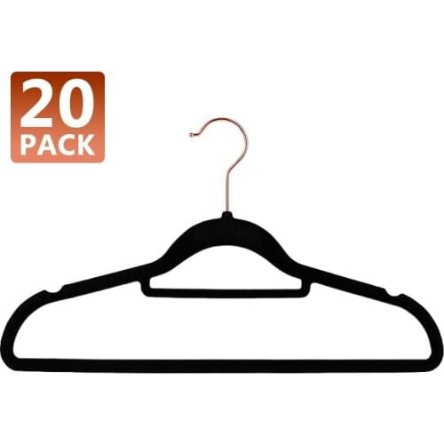20Pack Velvet Hangers Non-Slip Felt Hangers, Space Saving Clothes Hangers Flocked Hangers for Coats