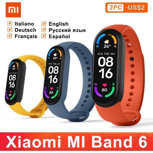 Xiaomi Mi Band 6 Global version Smart Band Colorful Screen 5 Color Sport WristbandFitness Traker Heart Rate Bluetooth Original