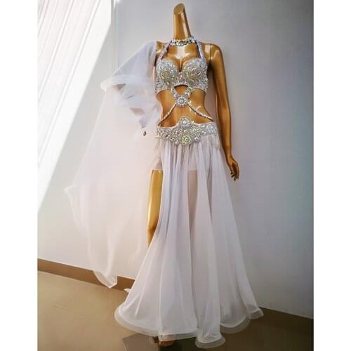 Top quality women belly dance suit bellydance Carnival costume Performance Outfit Bollywood Showgirl bellydance bra&belt&skirt