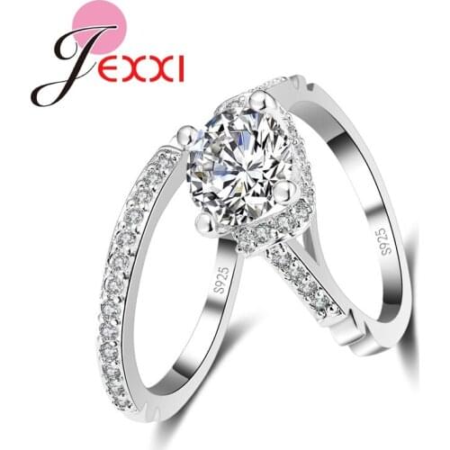 Wholesale 925 Sterling Silver Fashion Jewelry Women/Girls AAA+ Austrian Crystal Romantic Rings Wholesale Price