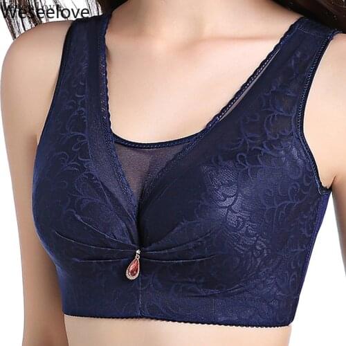 Weseelove Large Thin CDE Full Cup Plus Size Push Up Sexy Adjustable Underwear Anti-Exposure Lace Breast Holding Womens Bra M09