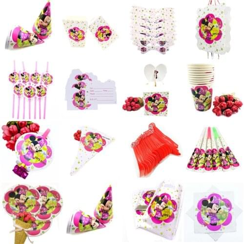 1 pcs Pink Minnie Mouse Party Supplies TableCloth Favor Kids Girls Birthday Tablecloths Party Festival Decoration party supplie