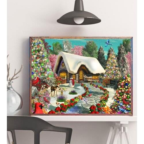 5D DIY Diamond Painting Christmas Tree Home Decor Full Square/Round Diamond Embroidery Sale House Handmade Gift E1559