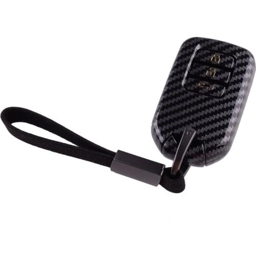 ABS Car Key Fob Case Cover Bag Carbon Fiber Style Black Fit for Honda Accord Civic CRV HRV Pilot CRZ Ridgeline 2017