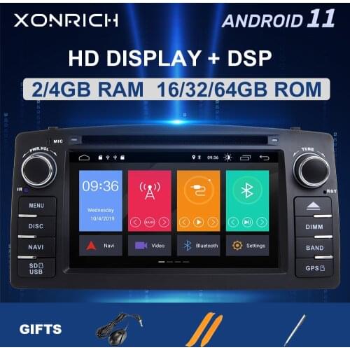 DSP 4GB 64GB 2 Din Android 10 Car DVD Player For Toyota Corolla E120 BYD F3 Multimedia Stereo GPS AutoRadio Navigation 8 Core